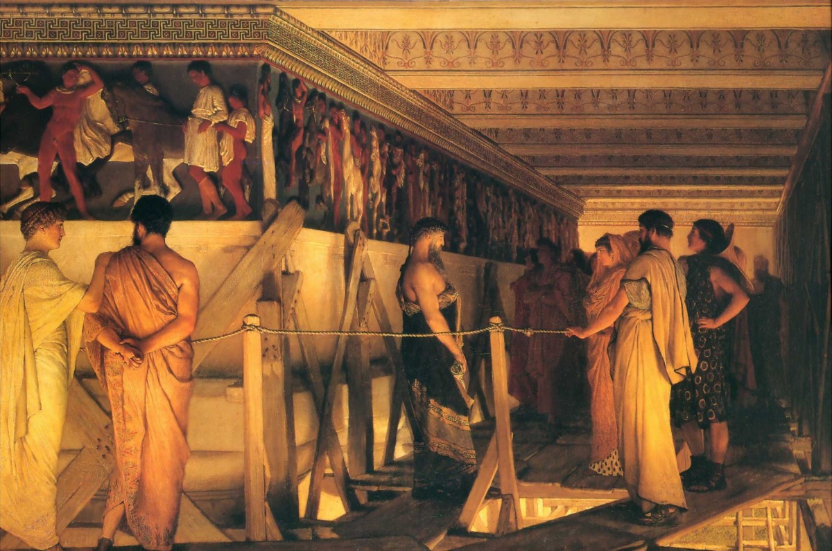 Sir Lawrence Alma-Tadema - Phidias montrant les frises du Parthenon.jpg